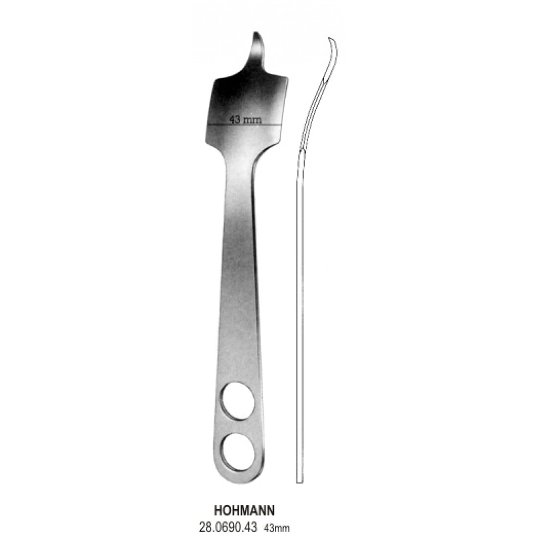 28.0690.43 Hohmann Kemik Levyesi 43x240mm