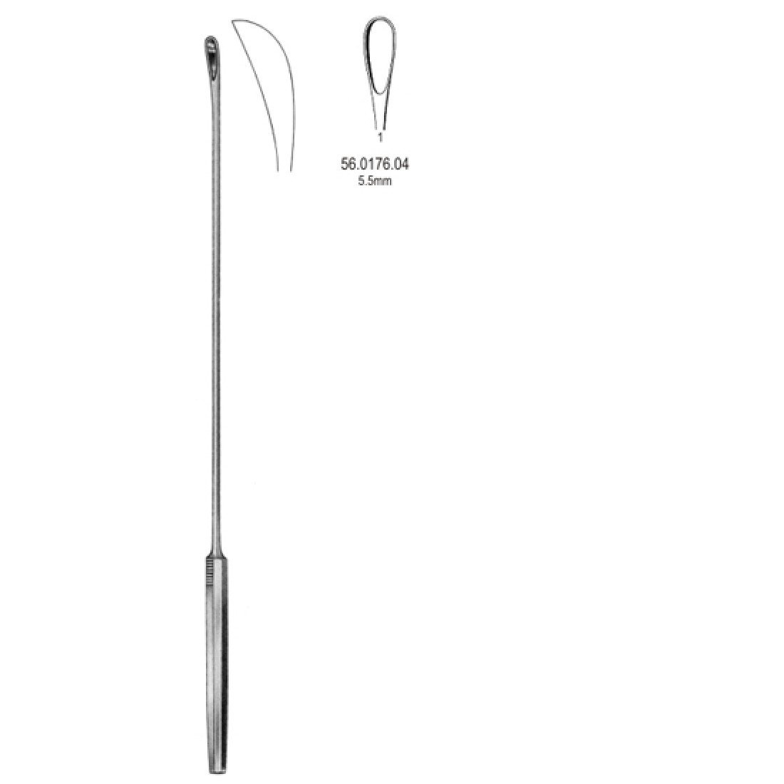 56.0176.04 Luer-Koerte Safra Taşı Kepçesi Bükülebilir 5.5mm Fig.1
