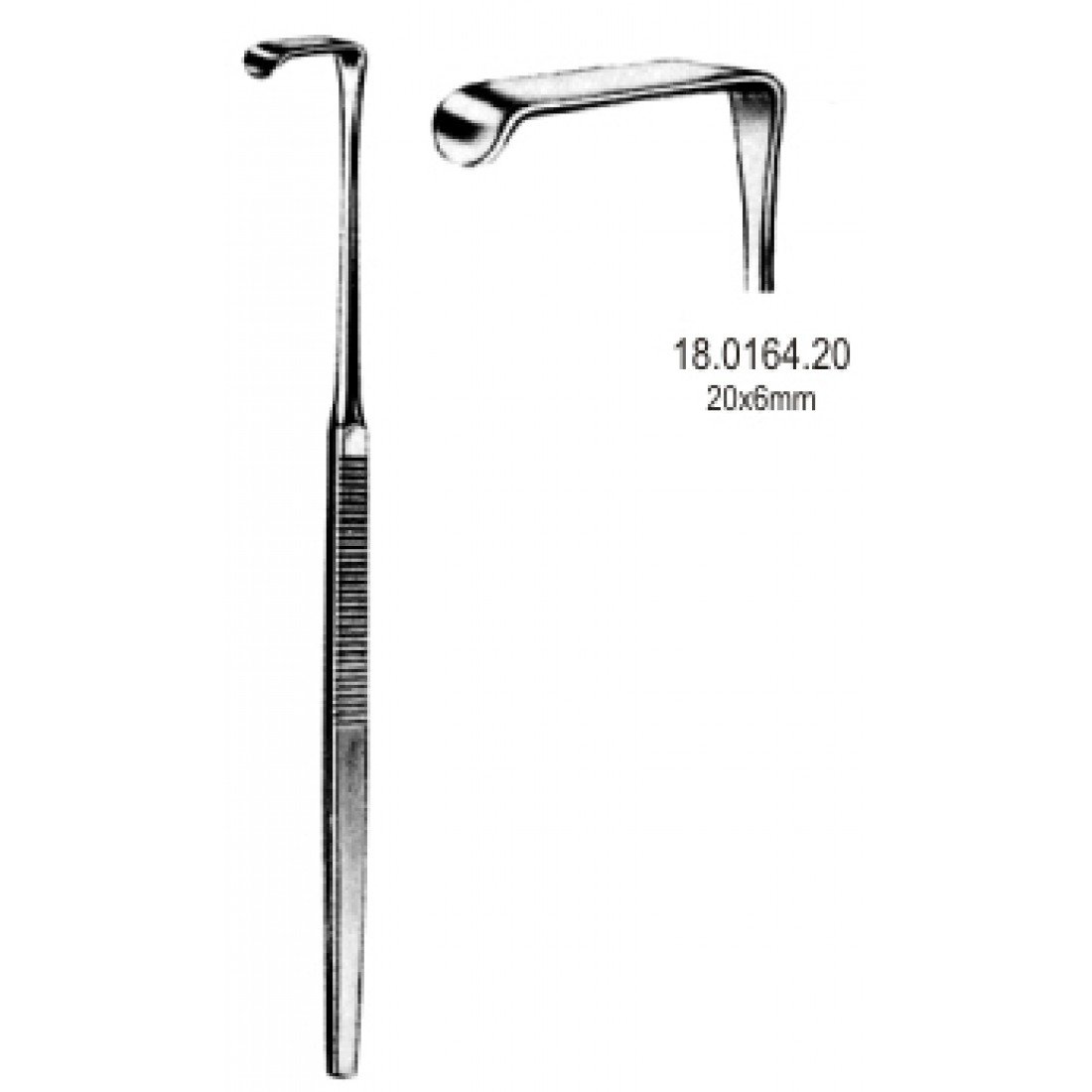 18.0164.20 Mini Langenbeck Ekartör 20x6mm, 16cm