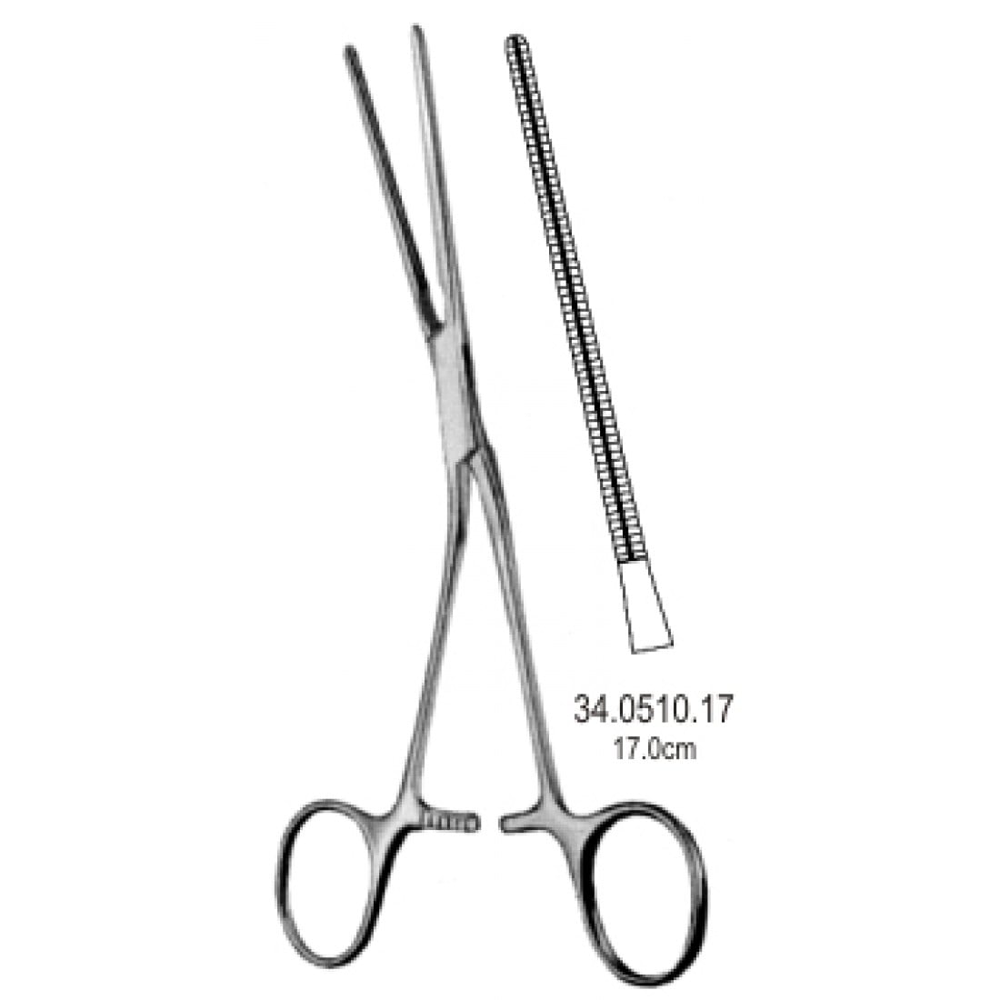 34.0510.17 Cooley Atravmatik Klemp  Açılı 17cm