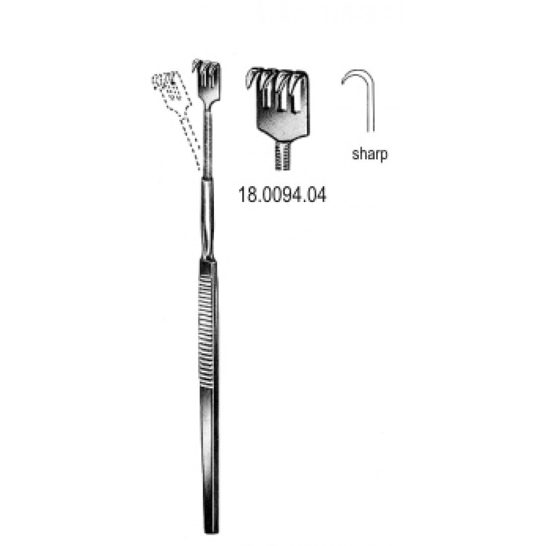18.0094.04 Ekartör Esnek Keskin 4pr. 16cm
