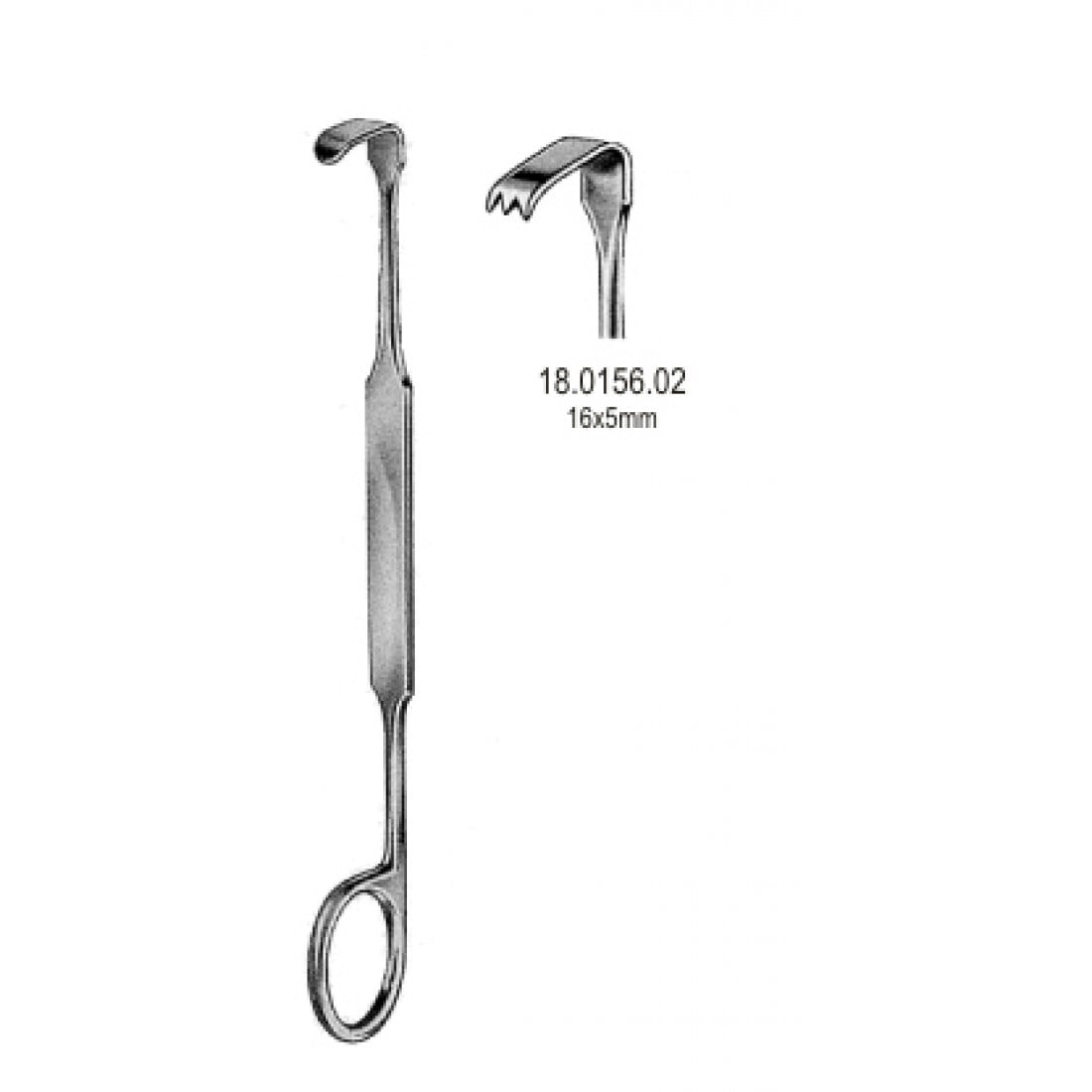 18.0156.02 Meyerding Parmak Ekartör 16x5mm, 18cm