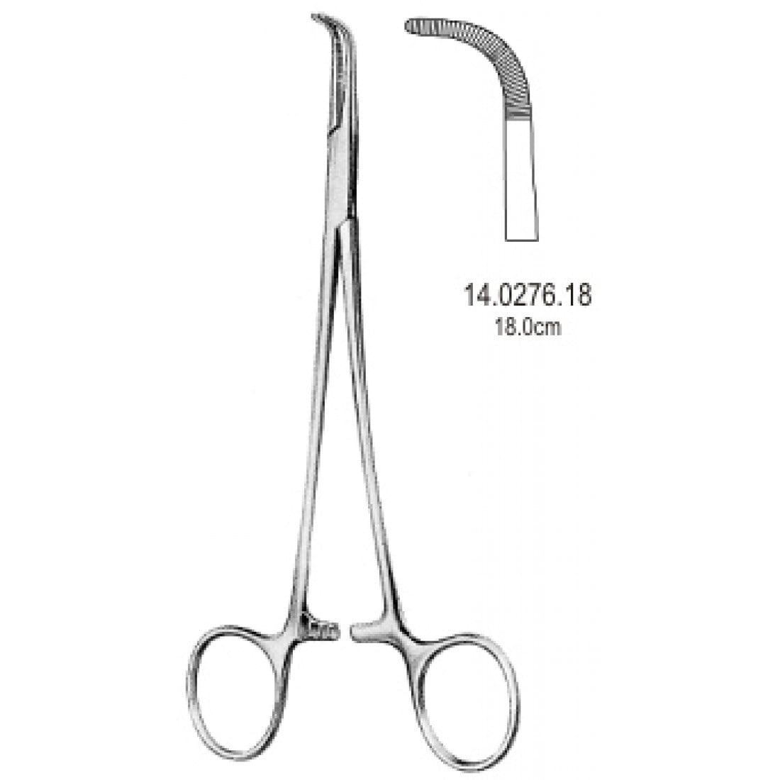 14.0276.18 Adson Baby Hemostatik Forseps Eğri 18cm