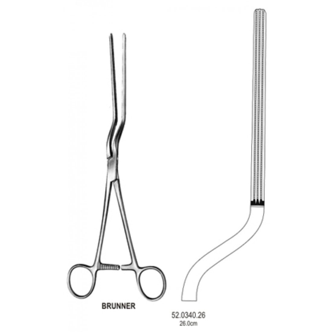 52.0340.26 Brunner Atravmatik Bağırsak Klempi 26cm