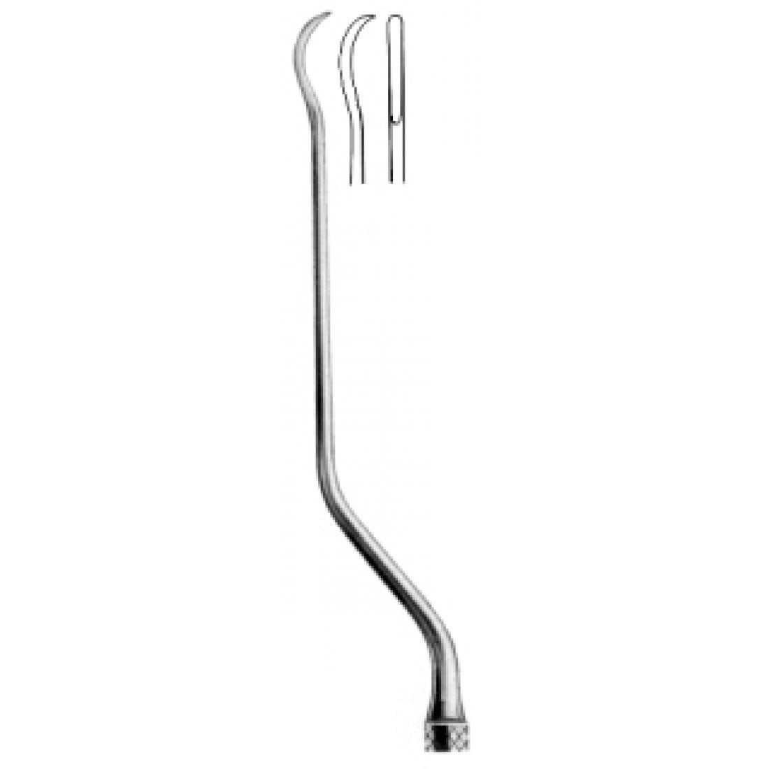 30.0420.03 Yasargil Elevatör 2.0mm, Eğri 19cm