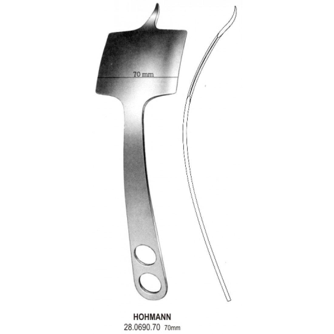 28.0690.70 Hohmann Kemik Levyesi 70x245mm