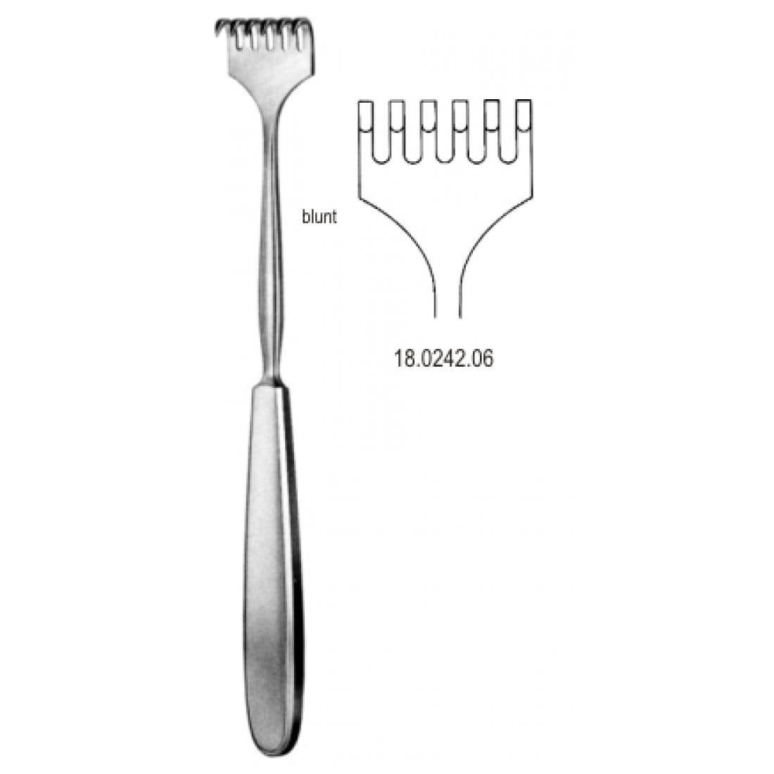 18.0242.06 Volkmann Ekartör 6 Dişli Künt 23cm