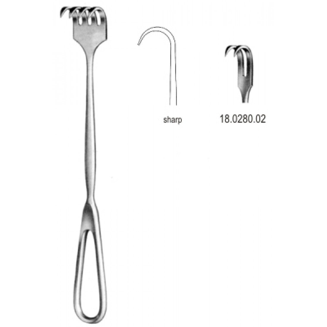 18.0280.02 Volkmann Ekartör 2 Dişli Keskin 22cm