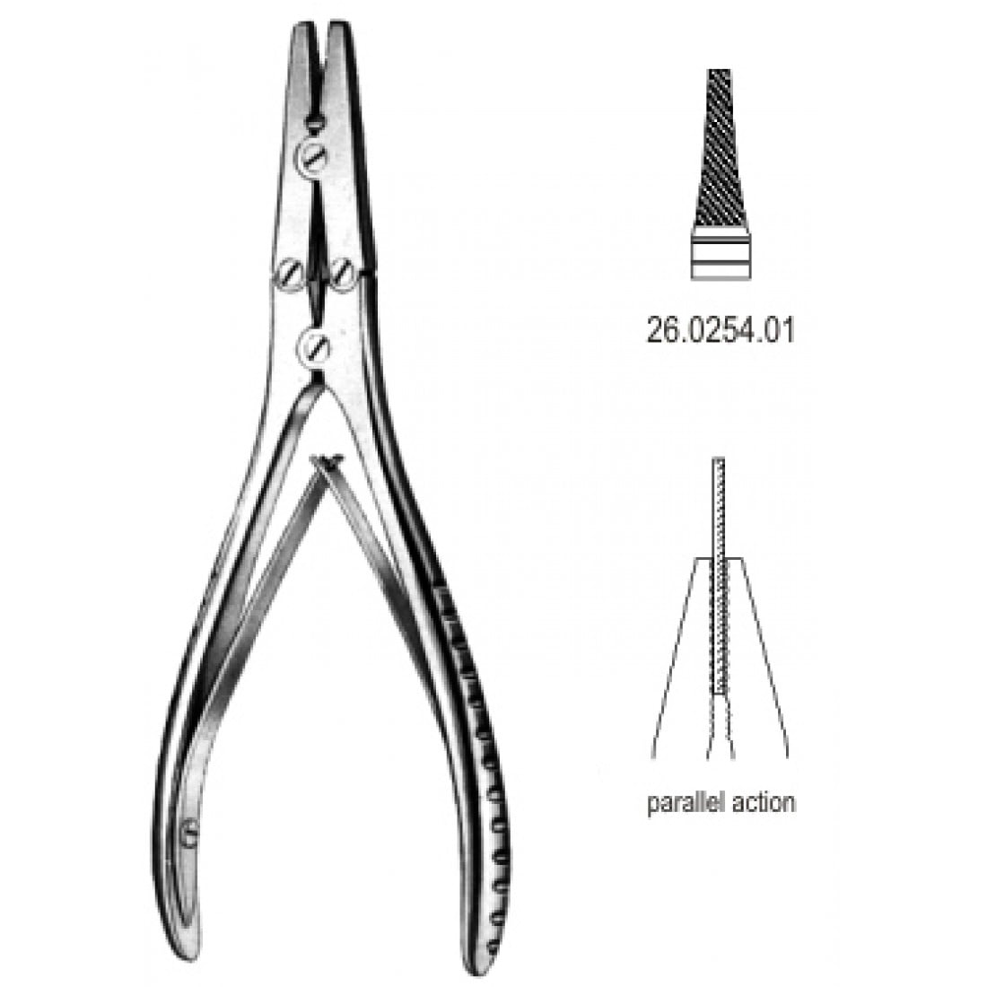 26.0254.01 Tel Bükme Pensi Çift Çene Hareketli Dar 18cm