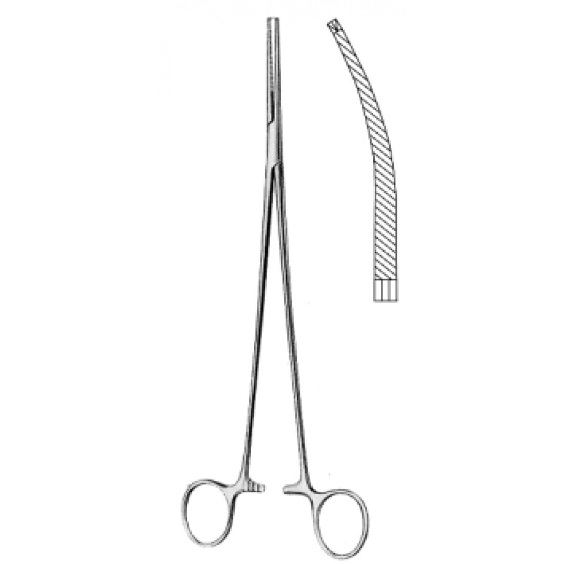 14.0303.24 Bengolea Hemostatik Forseps Eğri 1x2T 24cm
