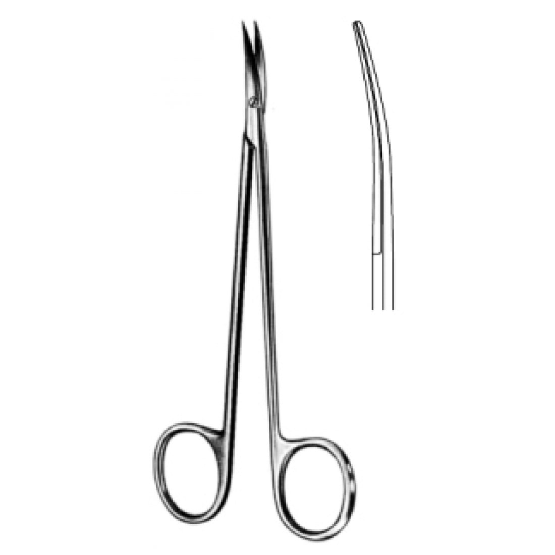 10.0317.15 Nerve Preperasyon  Makası Keskin Eğri 15cm