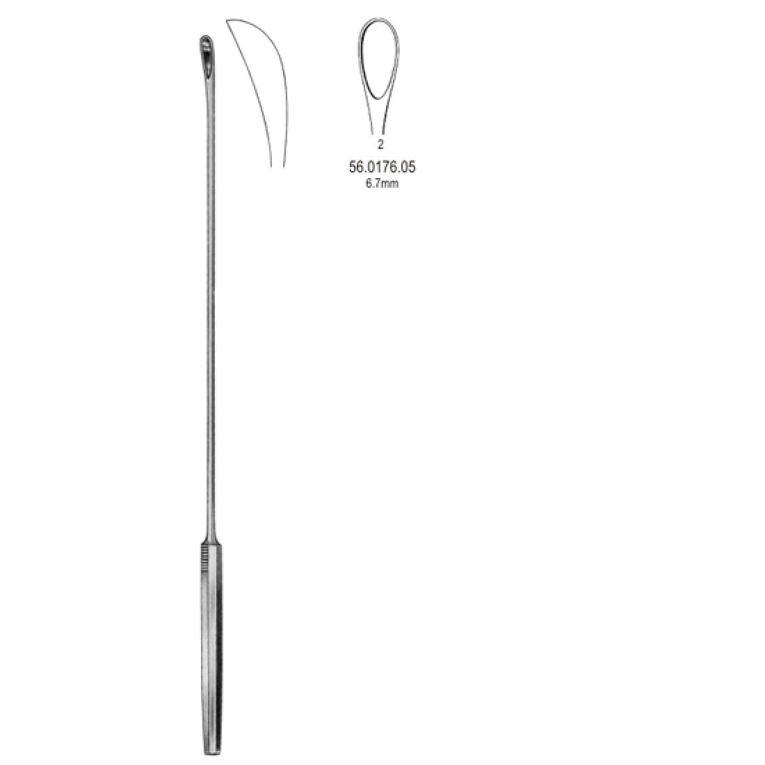 56.0176.05 Luer-Koerte Safra Taşı Kepçesi Bükülebilir 6.7mm Fig.2