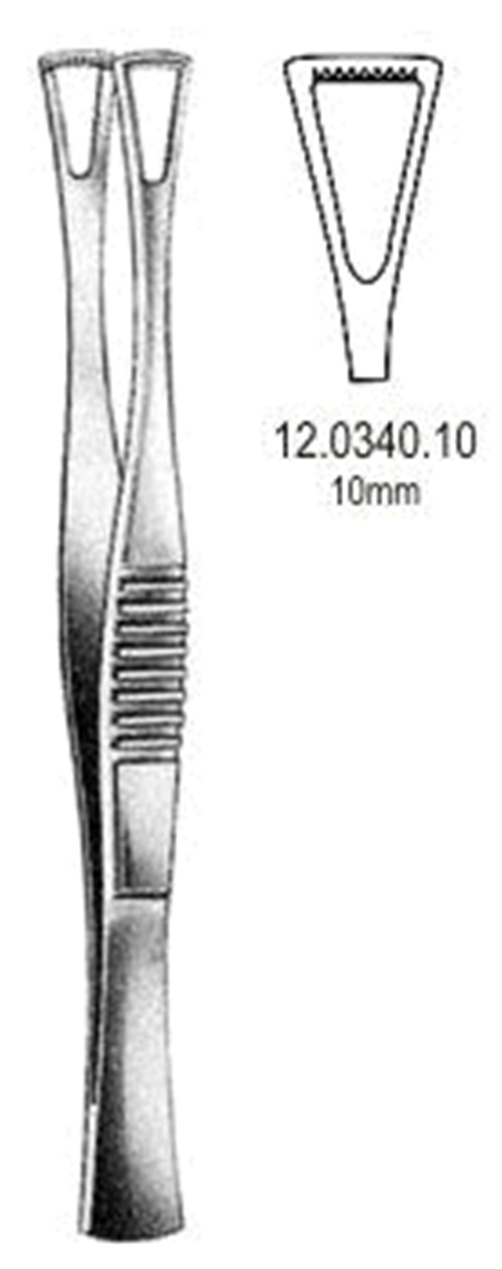 12.0340.10 Duval Doku Forsepsi 10mm, 14.5cm