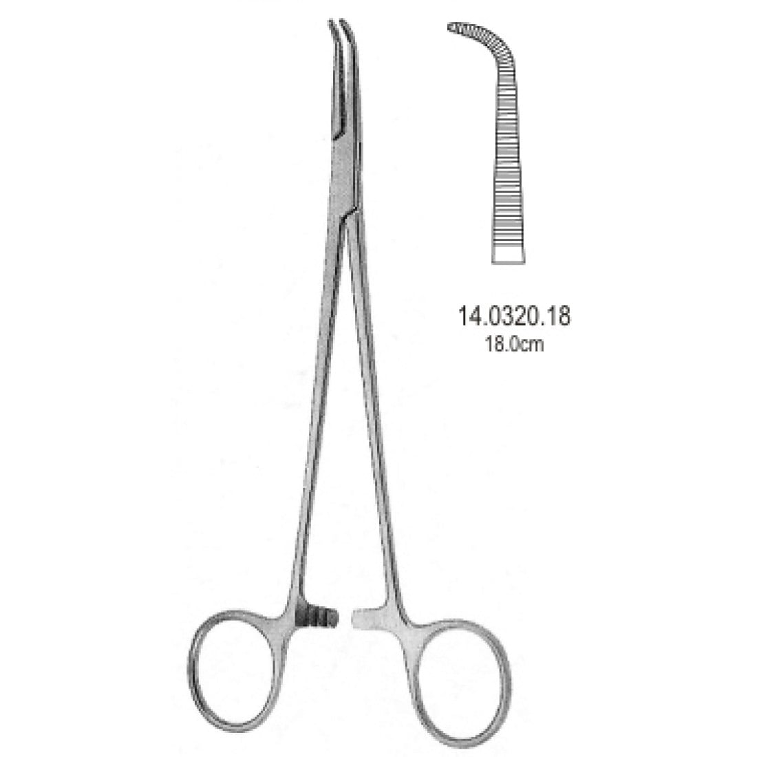 14.0320.18 Gemini Mini Hemostatik Forseps Eğri 18cm
