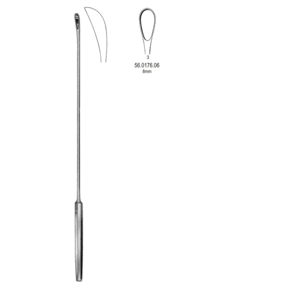 56.0176.06 Luer-Koerte Safra Taşı Kepçesi Bükülebilir 8.0mm Fig.3