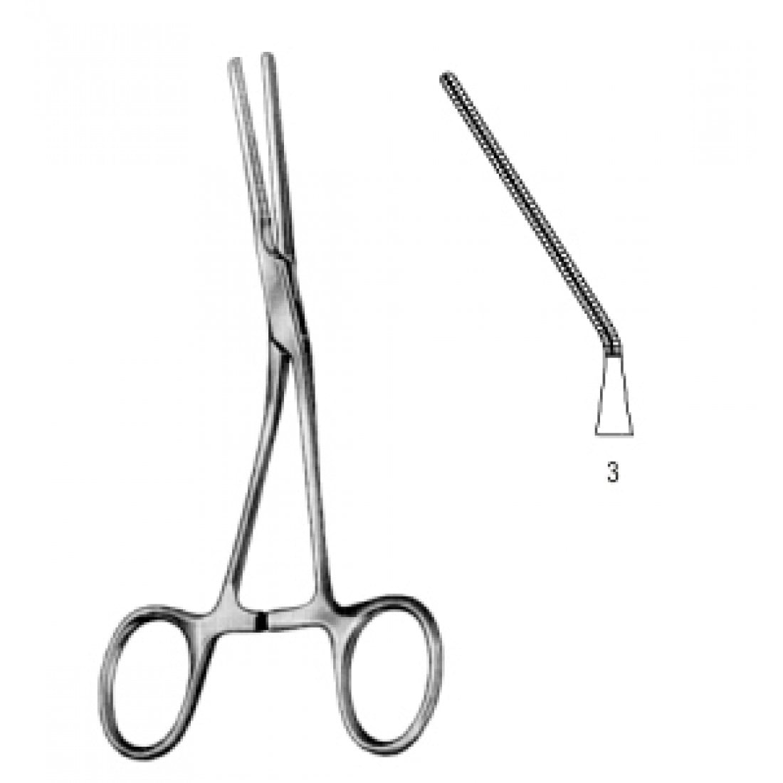 34.0632.03 Yenidoğan & Çocuk Klemp Açılı İnce Fig.3 14.5cm