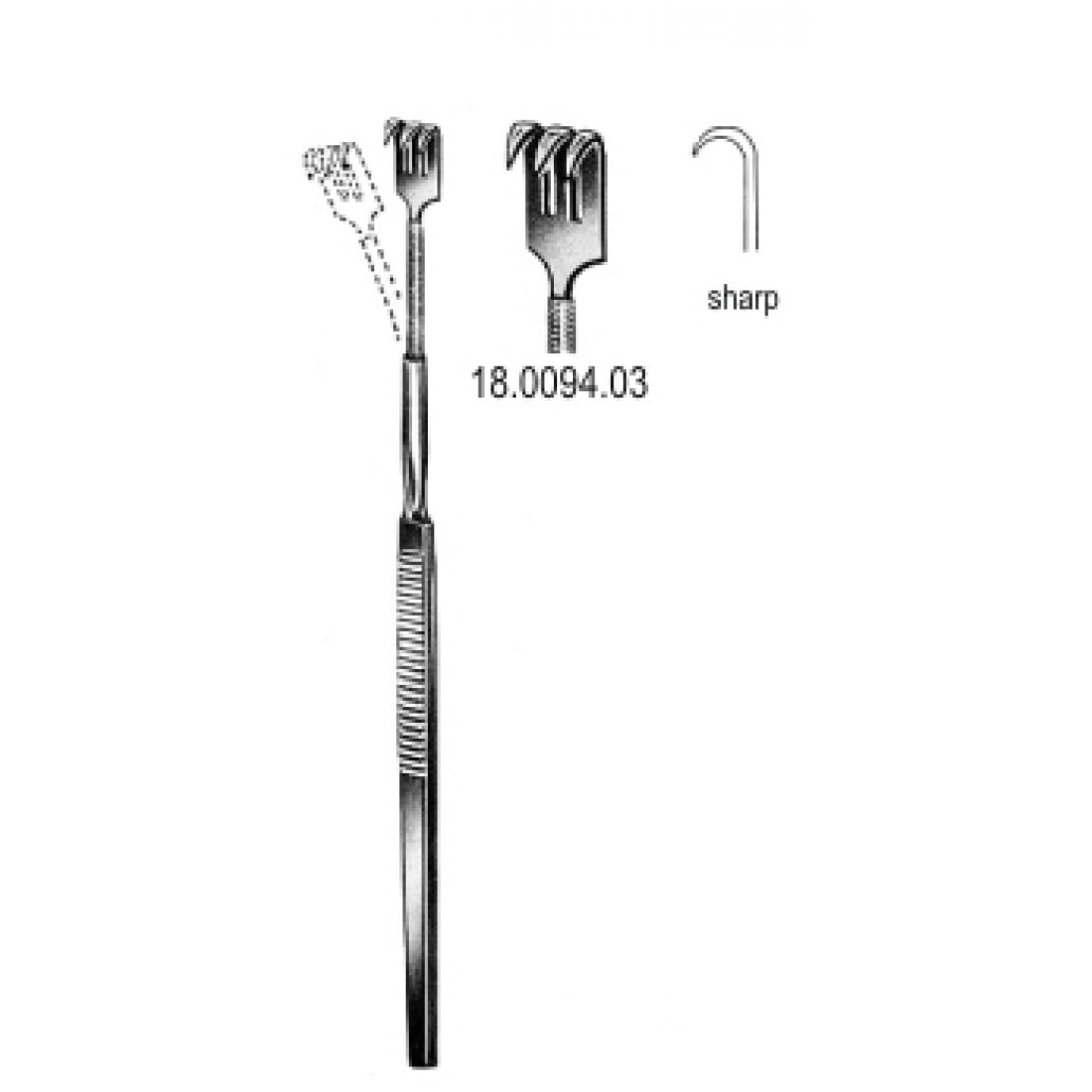 18.0094.03 Ekartör Esnek Keskin 3pr. 16cm