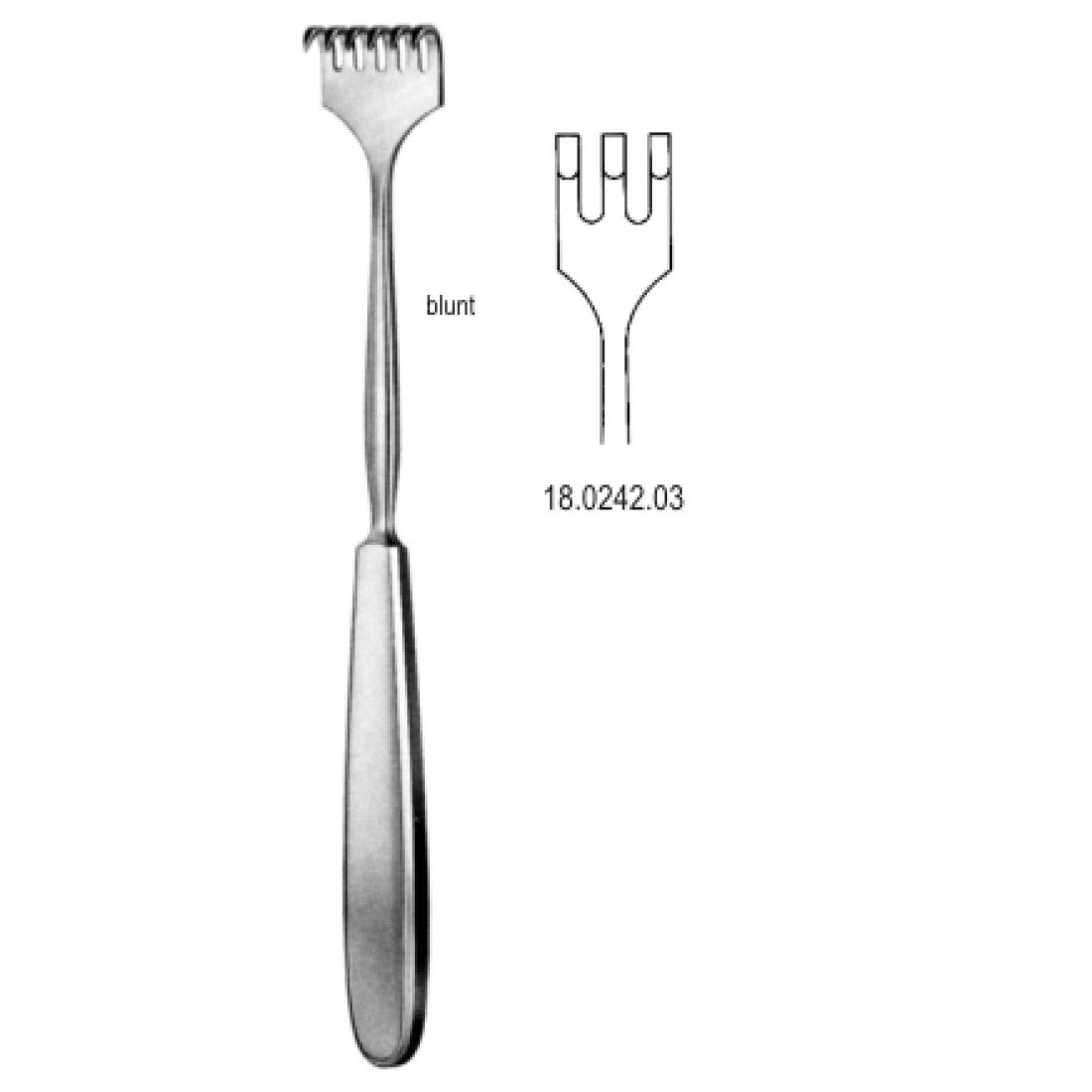 18.0242.03 Volkmann Ekartör 3 Dişli Künt 23cm