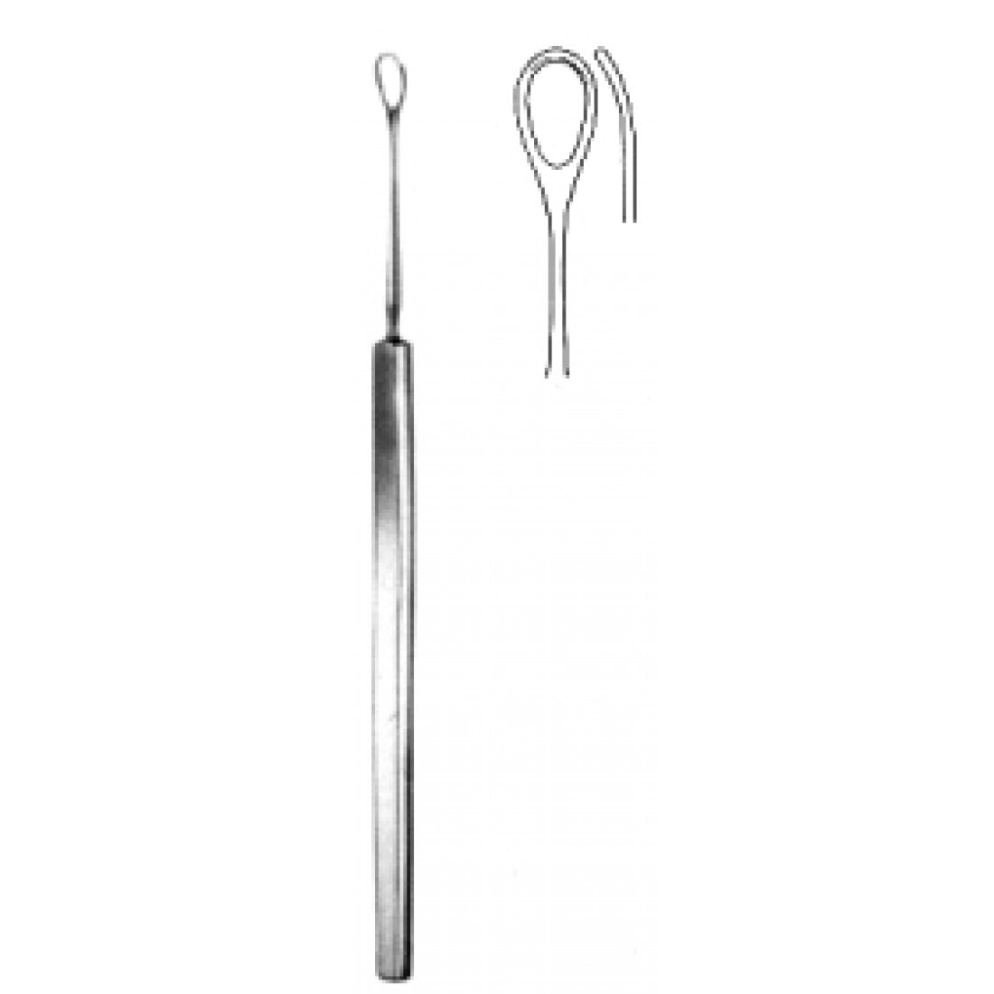44.0320.13 Langenbeck Kulak Küreti Künt Eğri 13cm