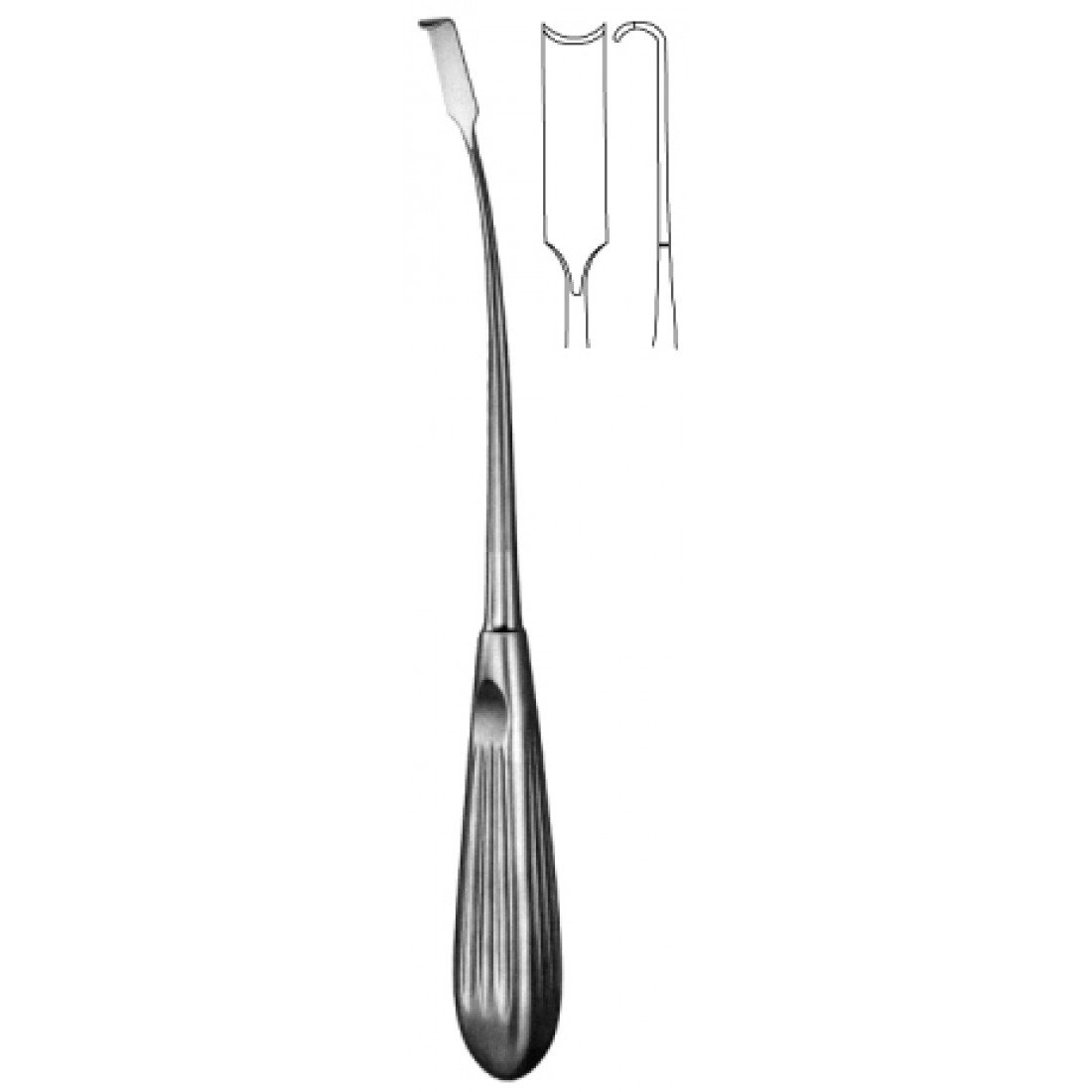 30.0150.24 Holsher Sinir Kökü Ekartörü Eğri 7mm, 24cm