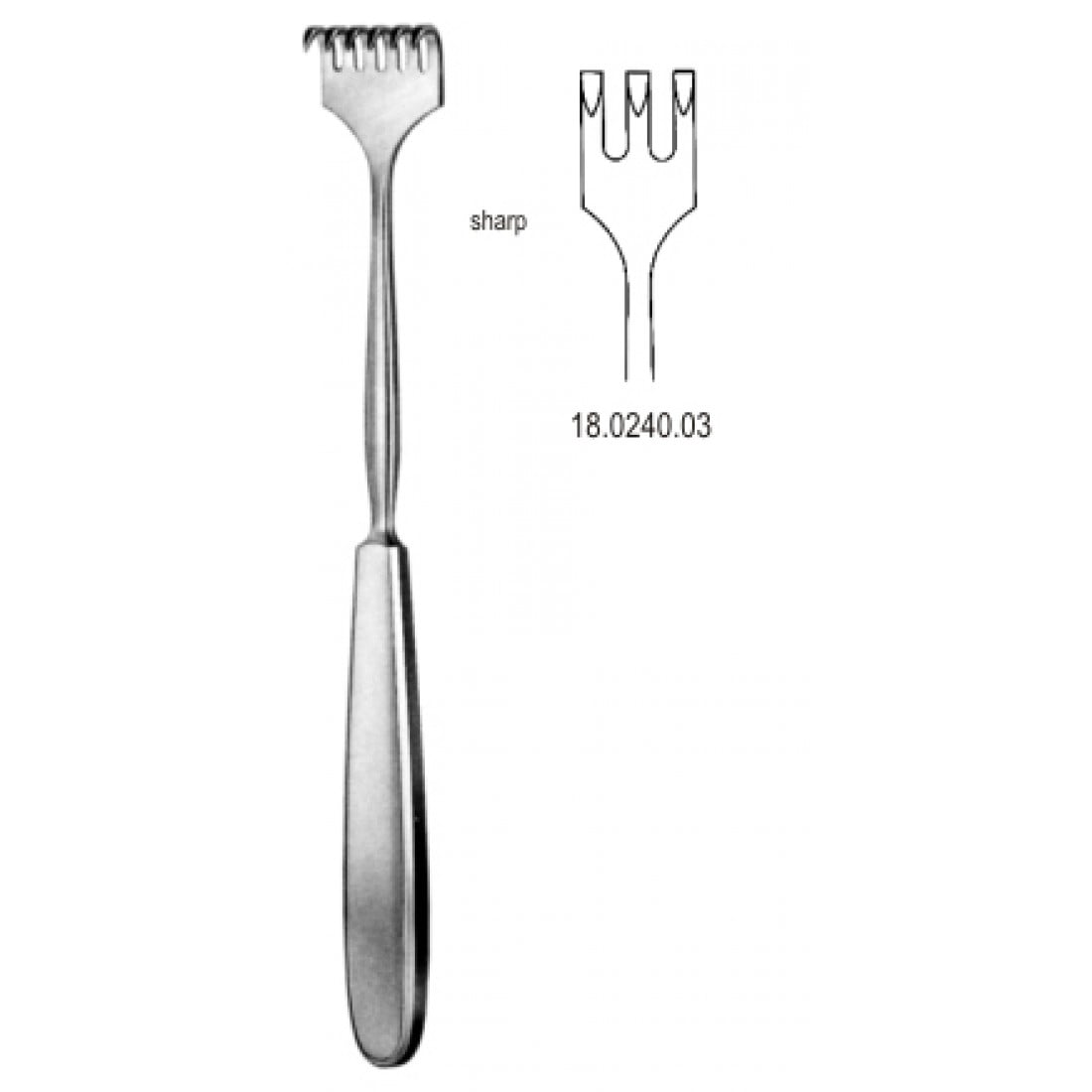 18.0240.03 Volkmann Ekartör 3 Dişli Keskin 23cm