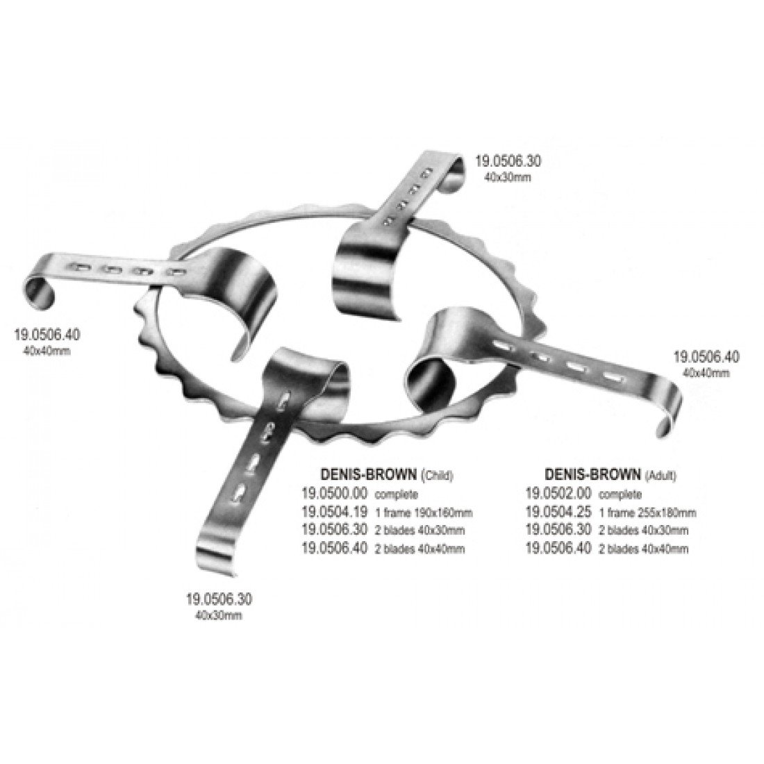 19.0500.00 Denis Browne Abdominal Ekartör set orta