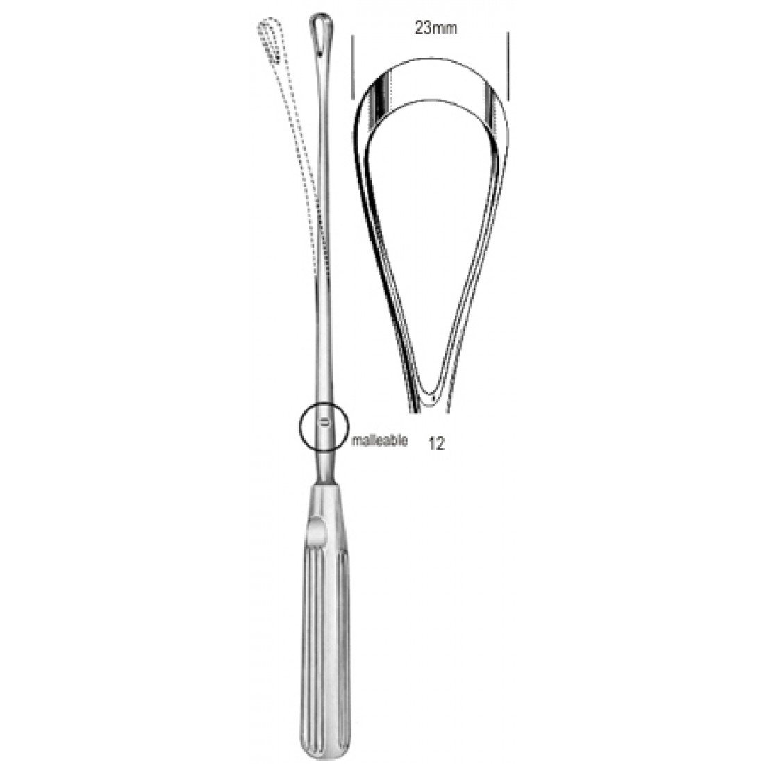 60.0846.23 Sims Rahim Küreti Bükülebilir Künt 23mm 31cm Fig.12