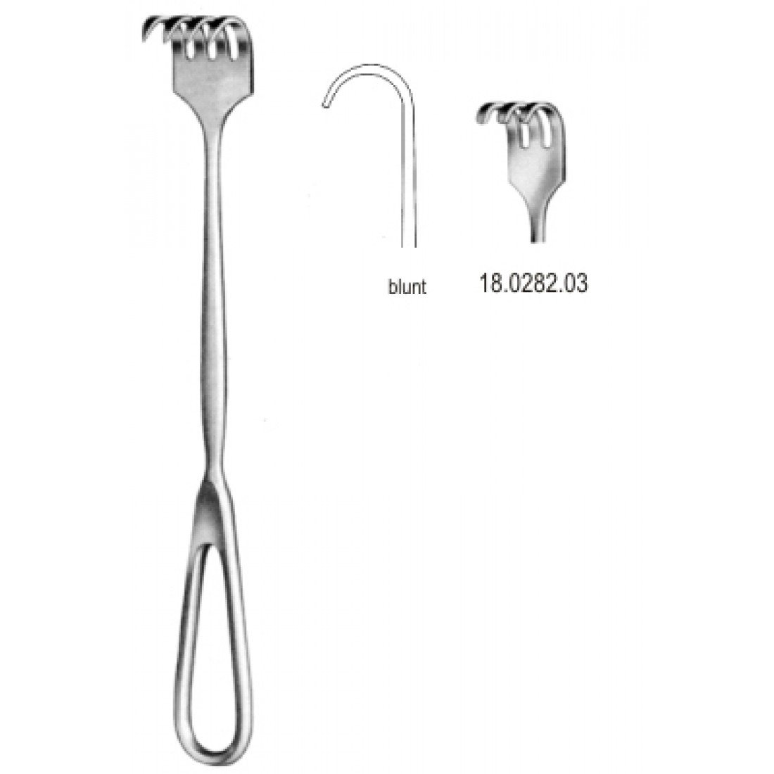 18.0282.03 Volkmann Ekartör 3 Dişli Künt 22cm