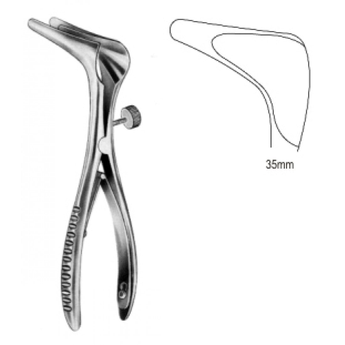 46.0072.35 Cottle Burun Spekulumu Yan Vidalı 35mm 14cm