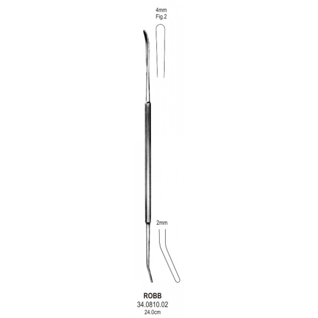 34.0810.02 Robb Intima Spatula & Dilatör 4x2.0mm, 24cm