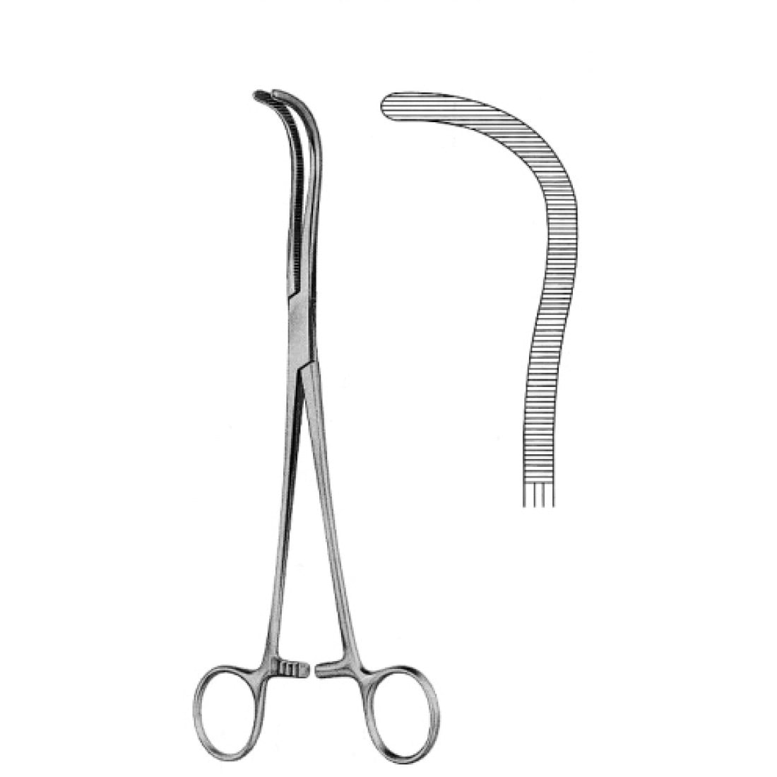 14.0452.23 Guyon Pedikül Klempi Eğri 23cm