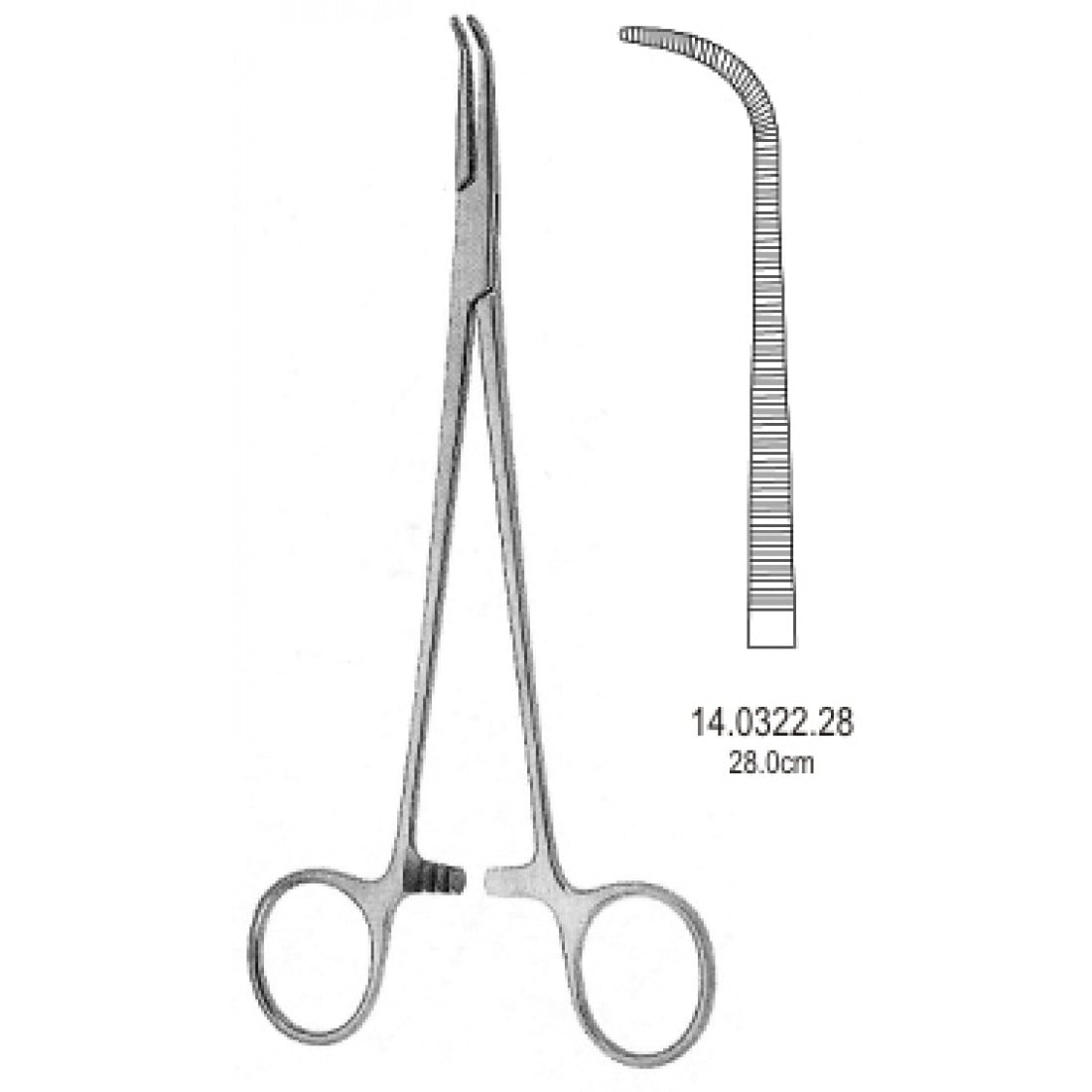 14.0322.28 Gemini Hemostatik Forseps Eğri 28cm