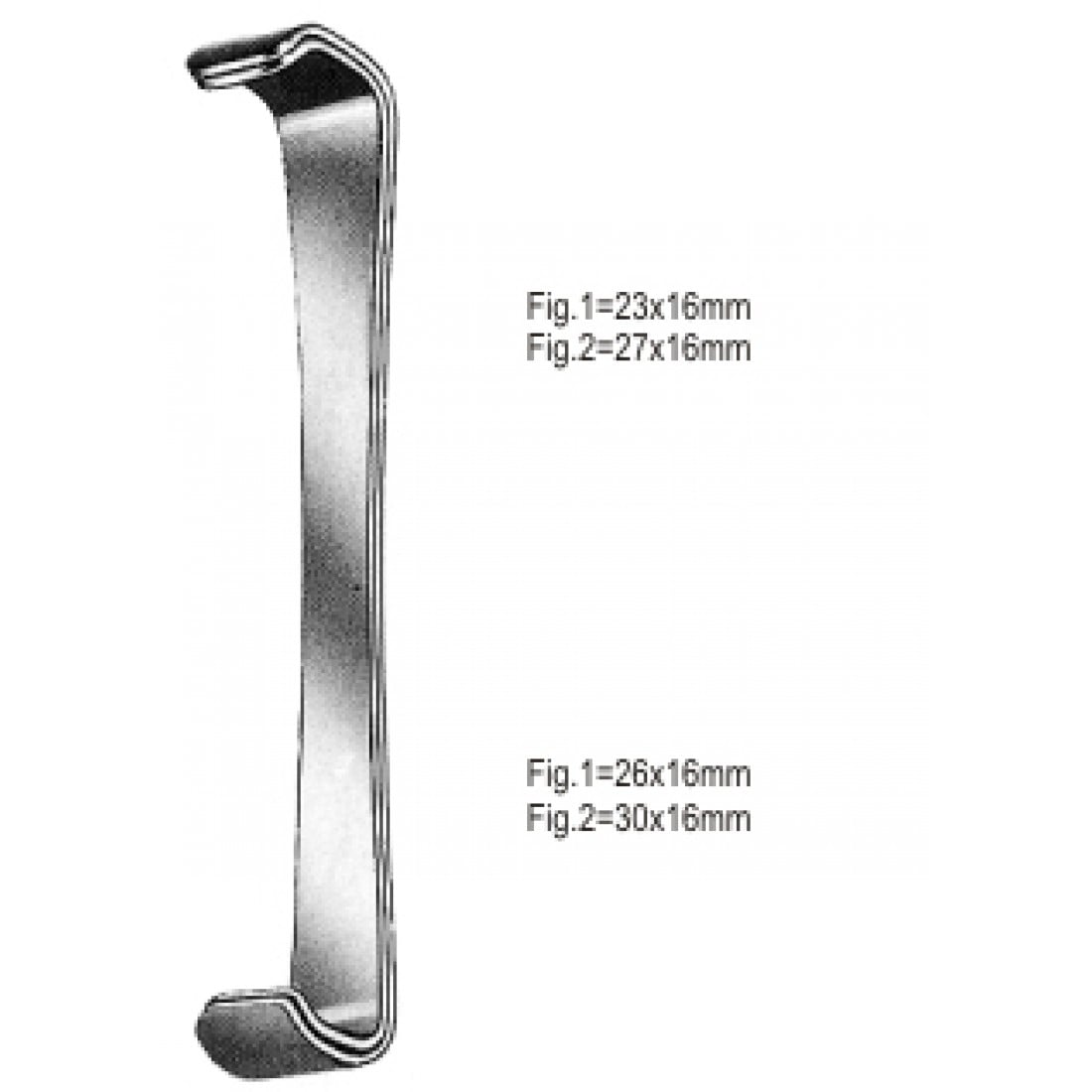 18.0012.00 Farabeuf Ekartör Çift Taraflı set/2, 15cm