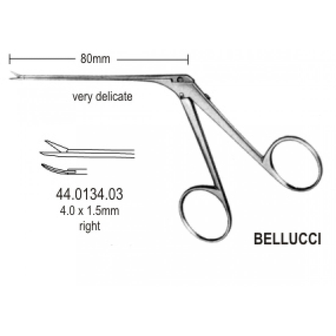 44.0134.03 Bellucci Mikro Standart Makas 5.5mm Sağa Açılı