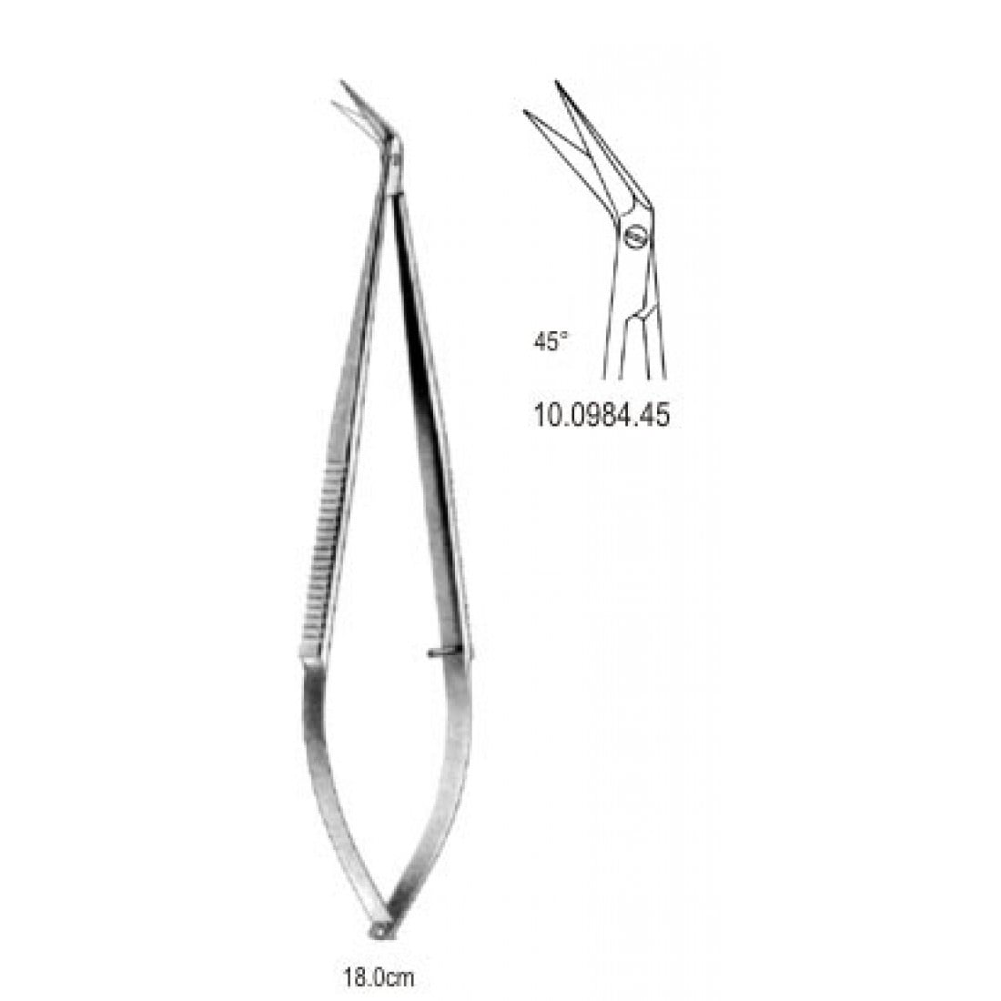 10.0984.45 Mikro Makas 45ø açılı 18cm