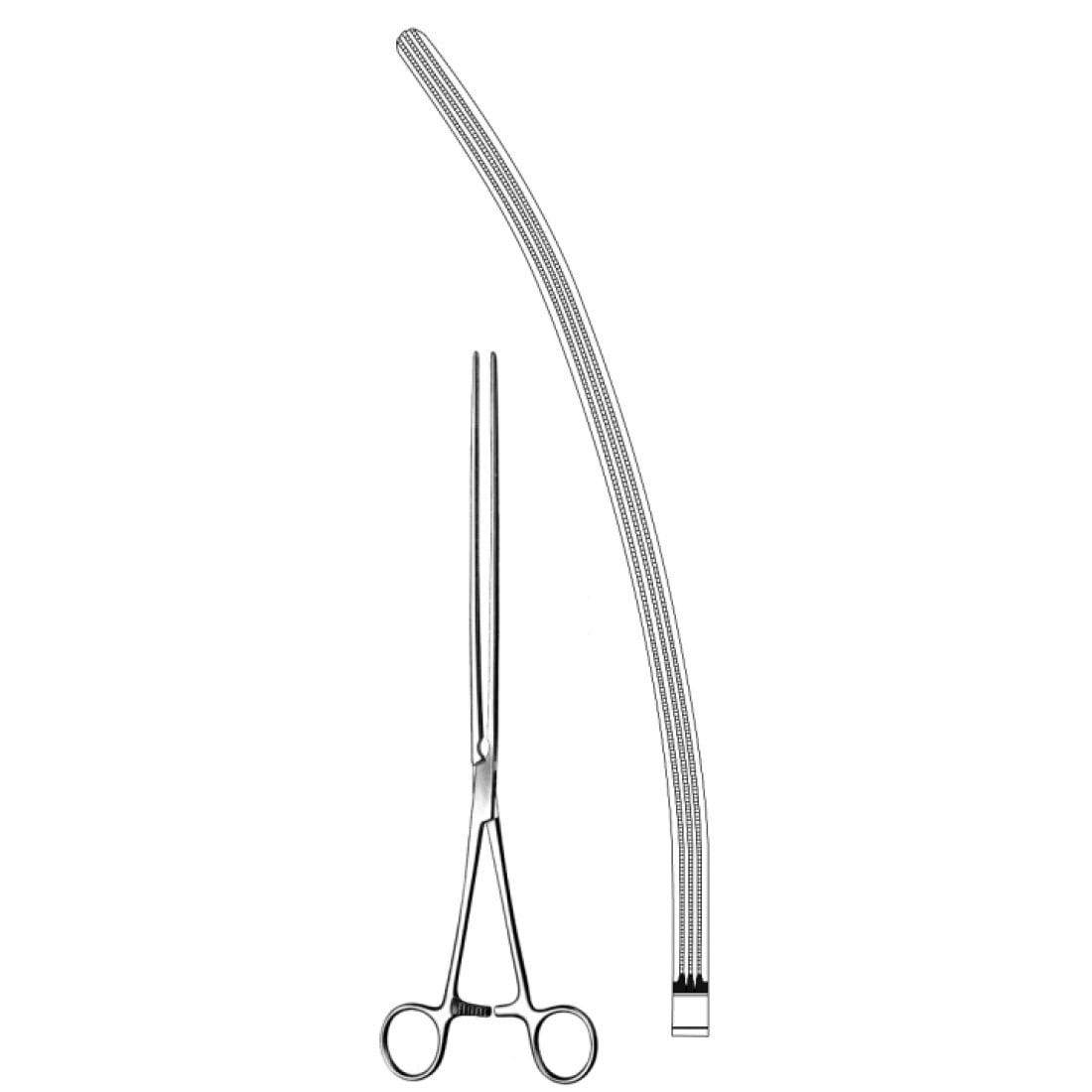 52.0331.33 Scudder Atravmatik Bağırsak Klempi Eğri 33cm