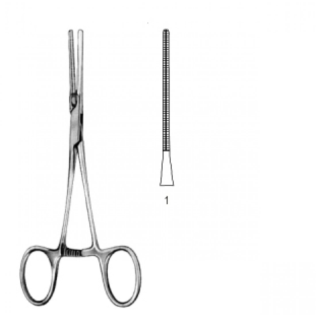 34.0630.01 Yenidoğan & Çocuk Klemp Düz İnce Fig.1 14.5cm
