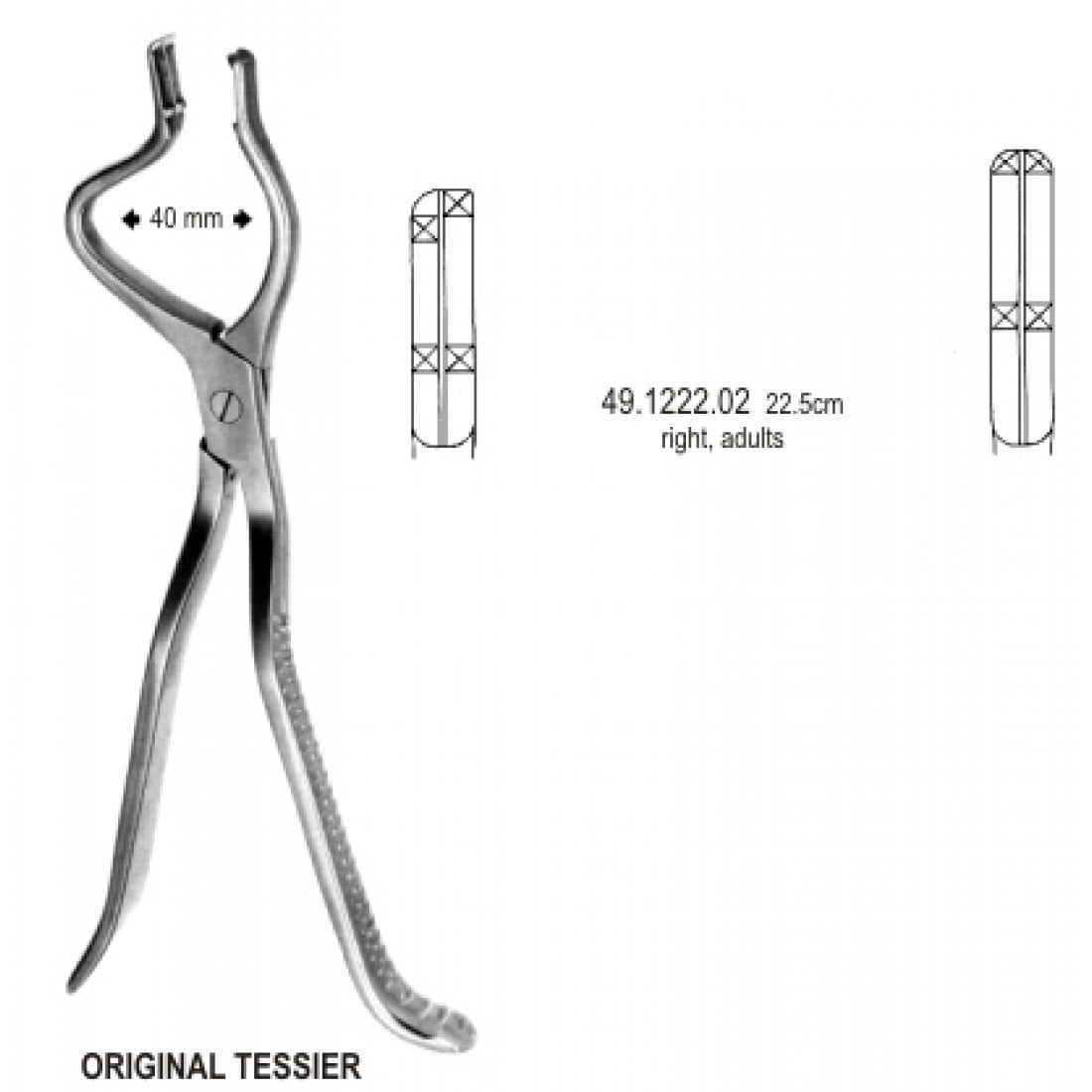 49.1222.02 Tessier Forseps Sağ 22.5cm