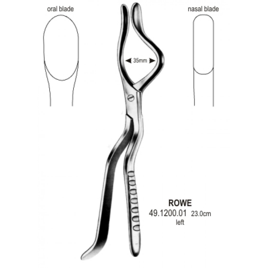 49.1200.01 Rowe Forseps Sol 35mm, 23cm