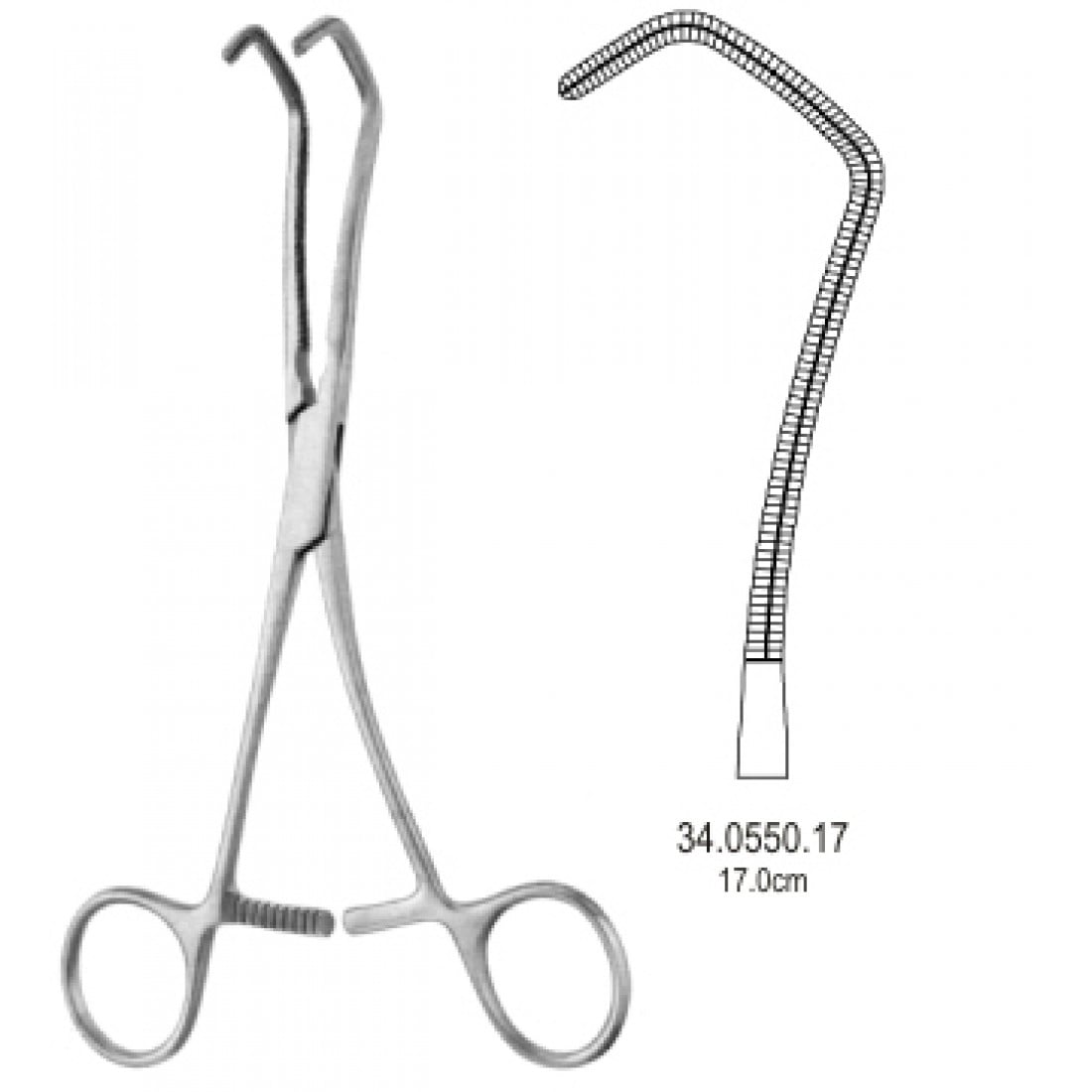 34.0550.17 Cooley Derra Anastomoz Çocuk Klempi 17cm