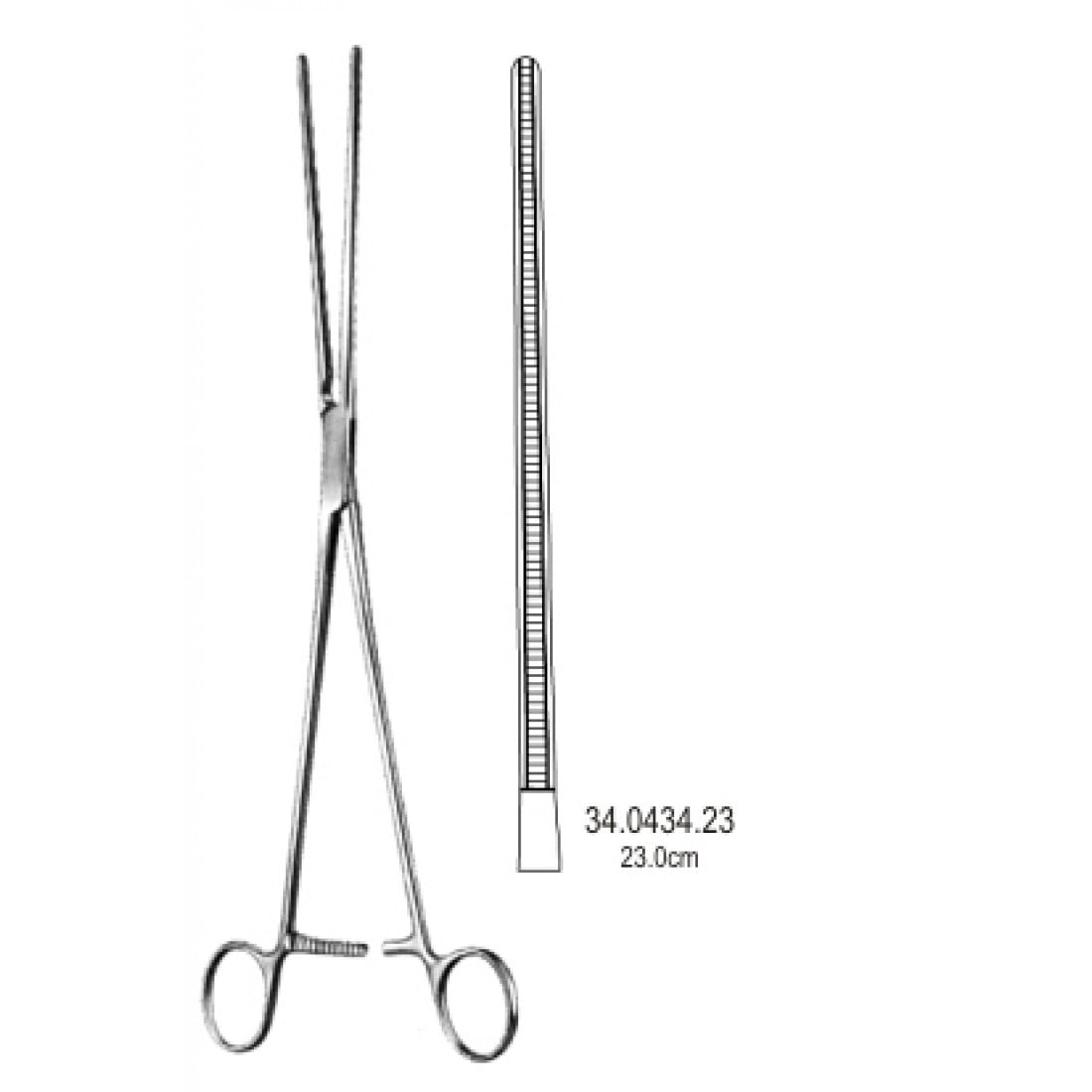 34.0434.23 Potts Atravmatik  Damar Forsepsi Düz 23cm