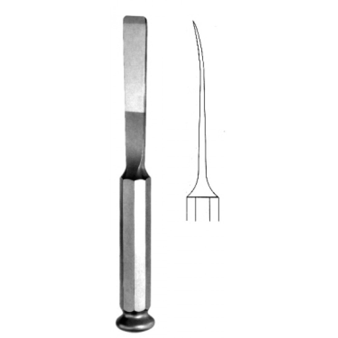 49.0725.10 Tessier Kemik Gretfi Osteotomu Eğri 10mm, 20cm