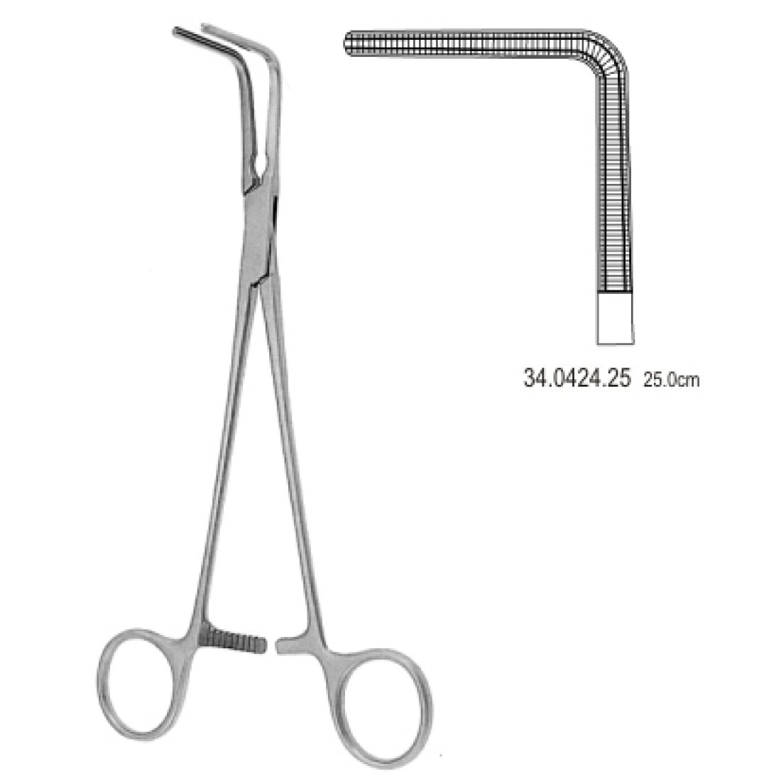 34.0424.25 Lees Bronş Klempi Atravmatik  25cm
