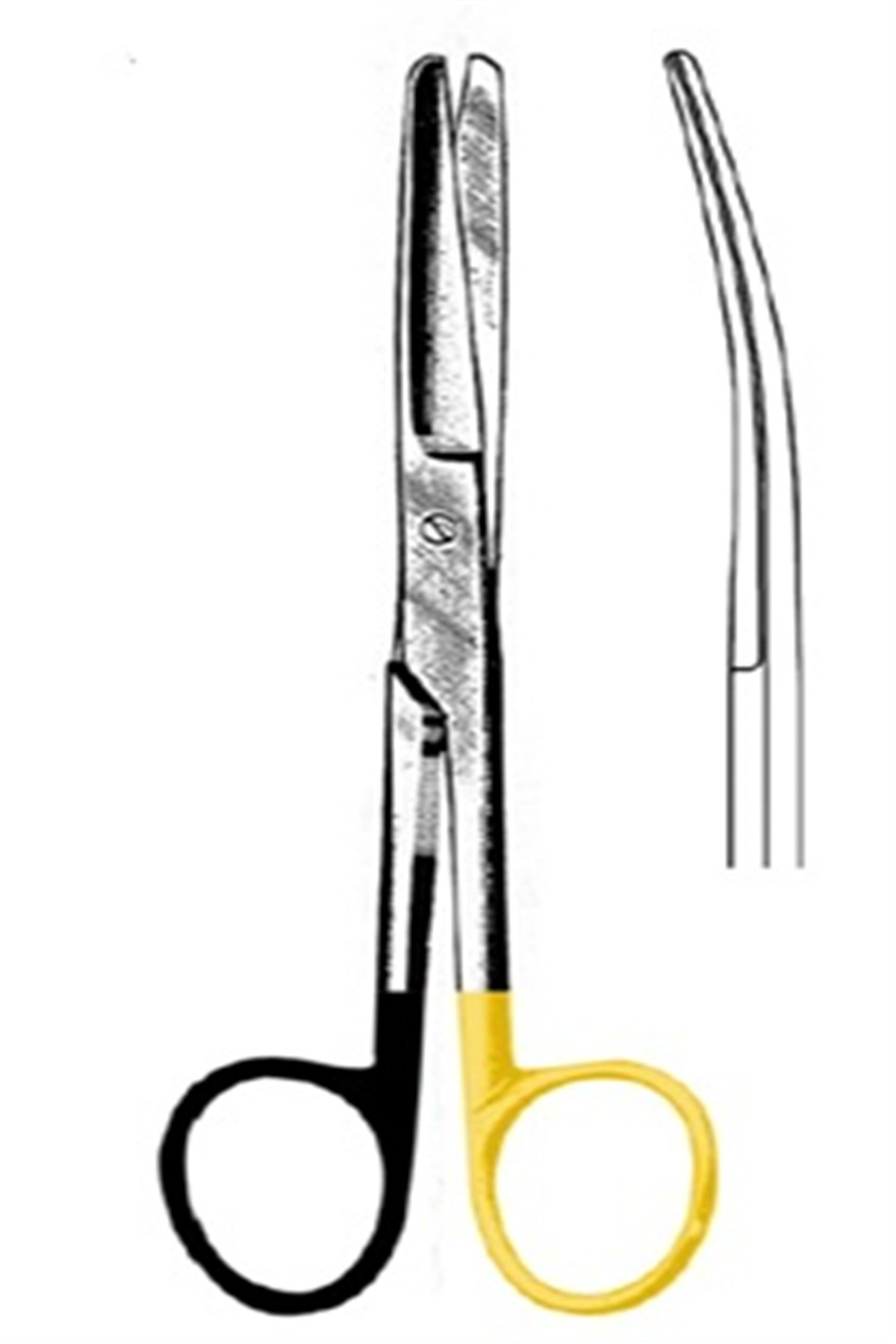 09.5035.14 Deaver Makas Eğri Künt/Künt 14cm S/CUT, TC
