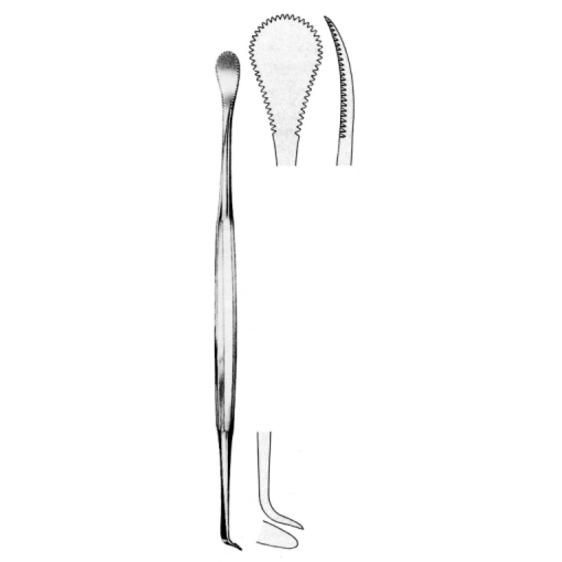 50.0130.23 Henke Tonsil Disektörü  Çift Taraflı 17mm, 23.5cm