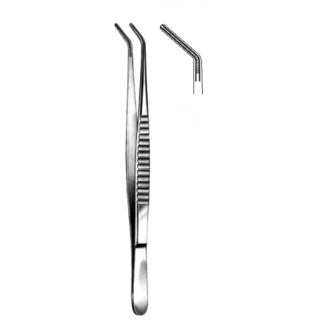 34.0044.16 DeBakey Atravmatik Doku Forsepsi 2mm Açılı 16cm