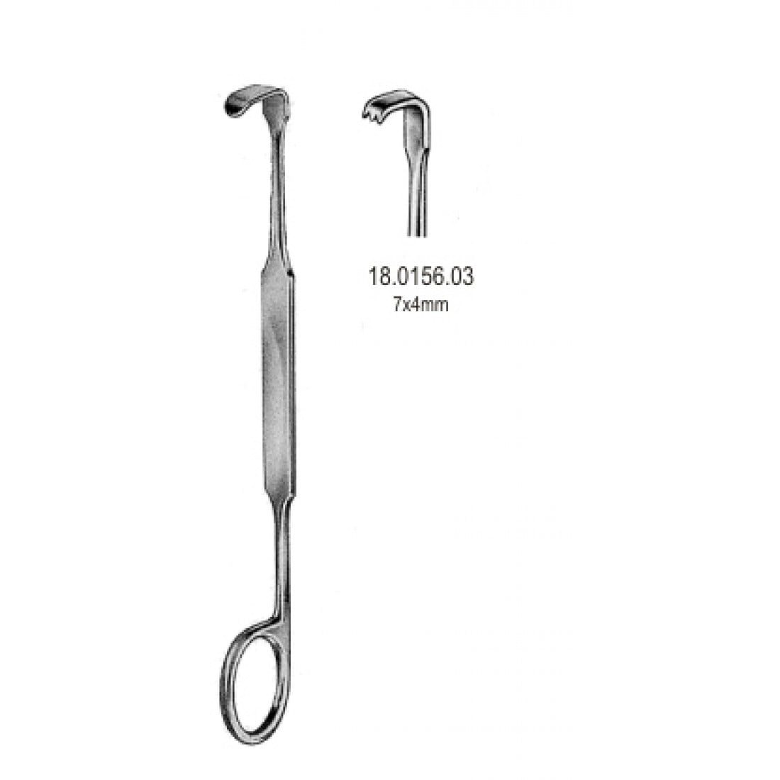 18.0156.03 Meyerding Parmak Ekartör  7x4mm, 18cm