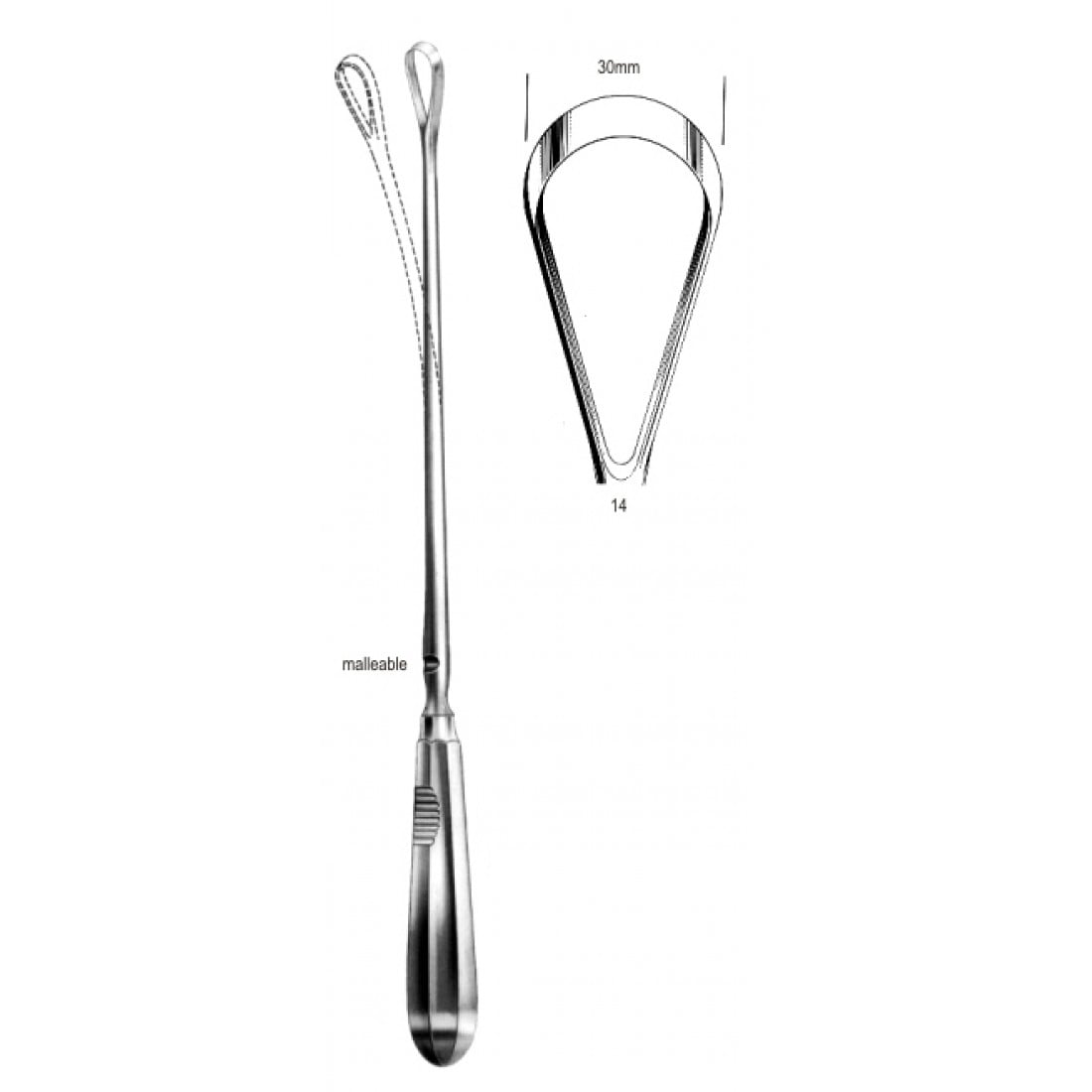 60.0864.30 Bumm Küret Keskin Bükülebilir 30mm, 34cm Fig.14