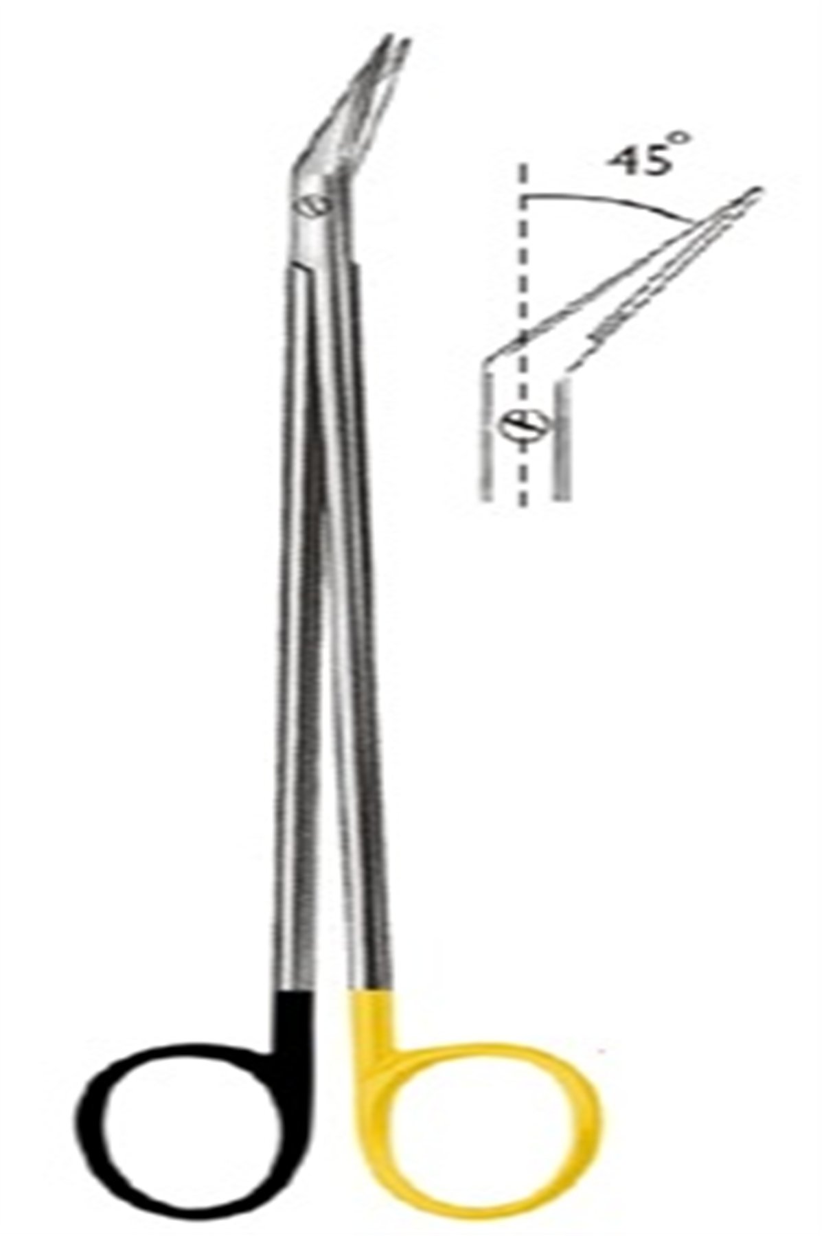 09.5540.45 POTTS SMITH Vascular Makas 45ø 19cm SC/TC