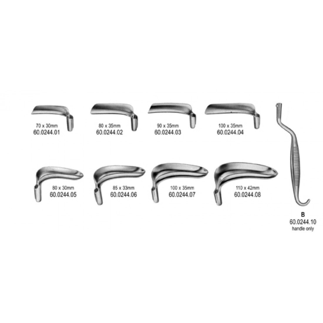 60.0244.00 Bozemann Vajinal Spekulum Komple Set 